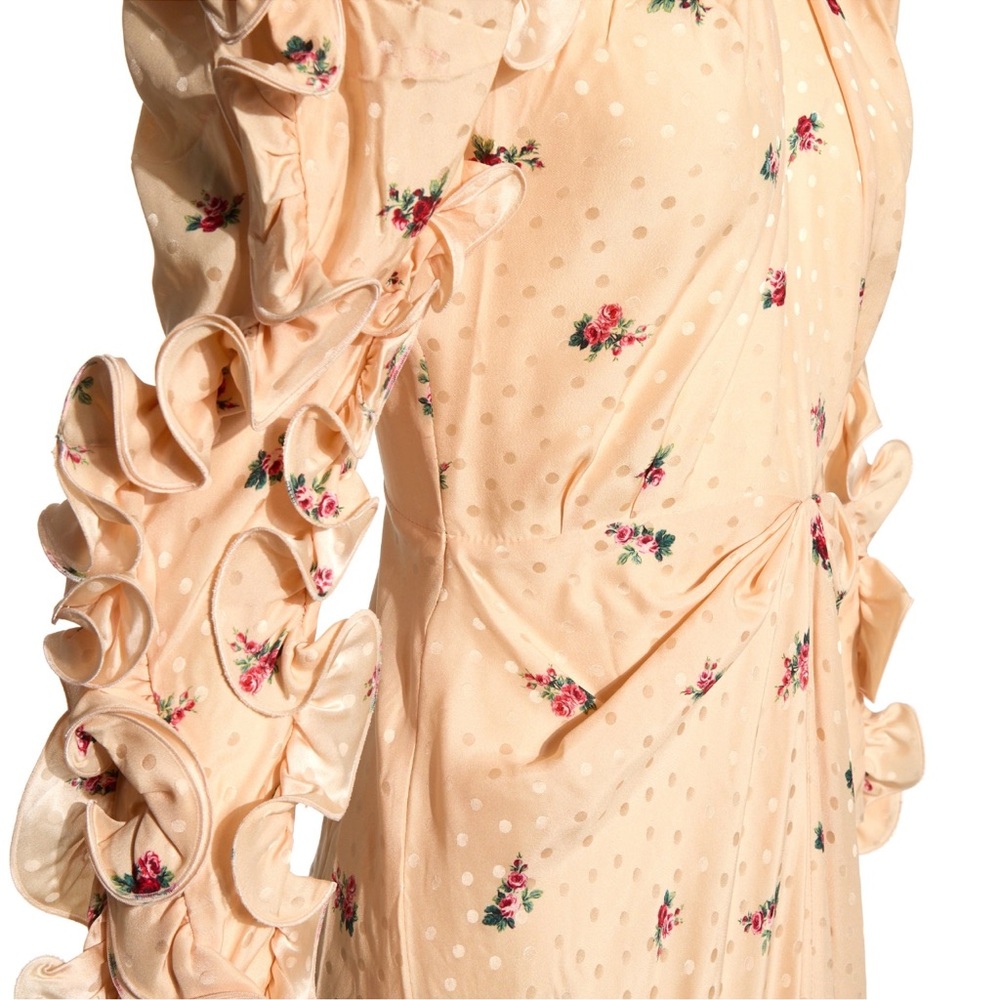 Magda Butrym Peach Floral Long Sleeve Dress - Picture 3 of 4
